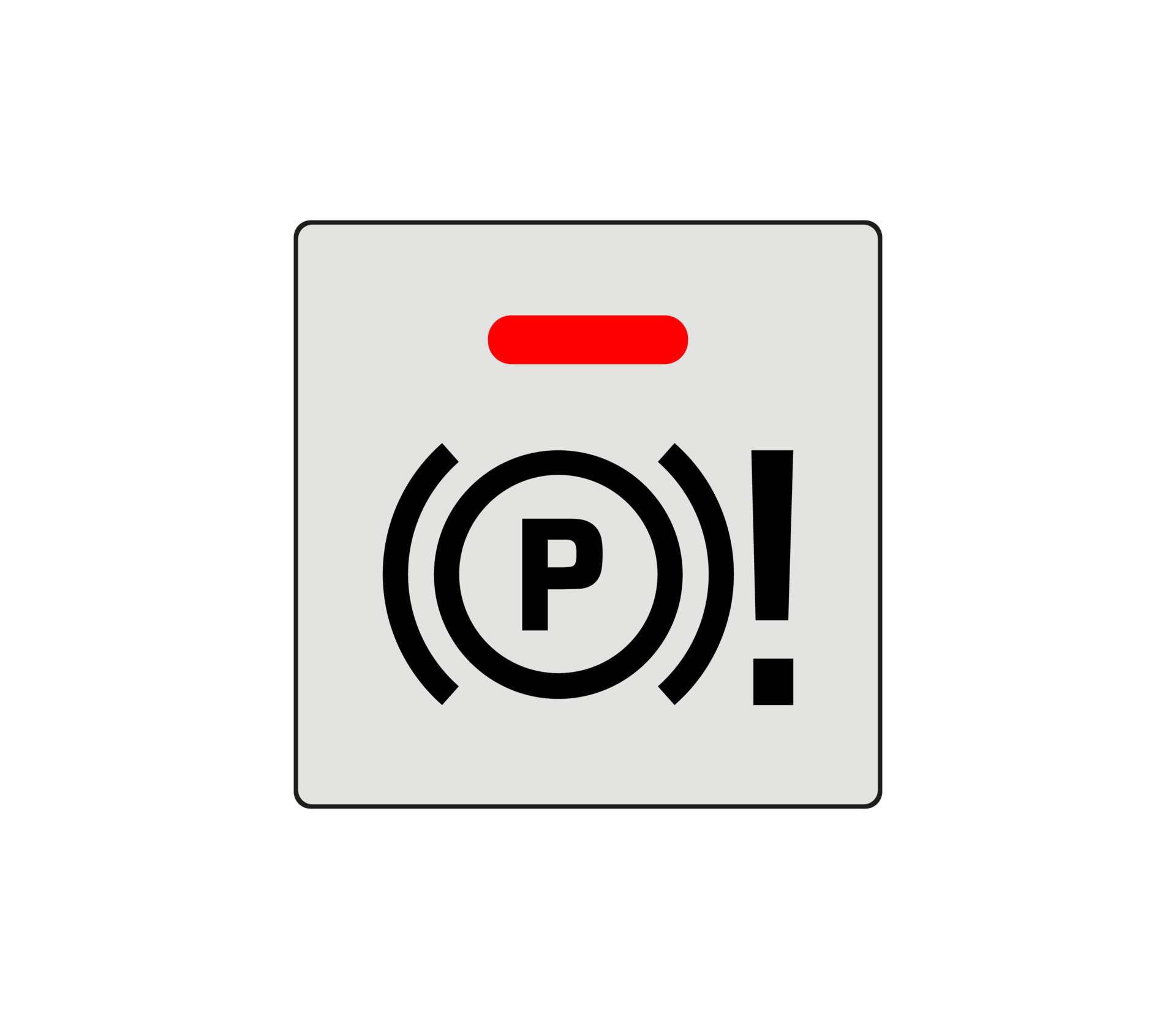 Icon of the car park button that remains closed. Car brake system