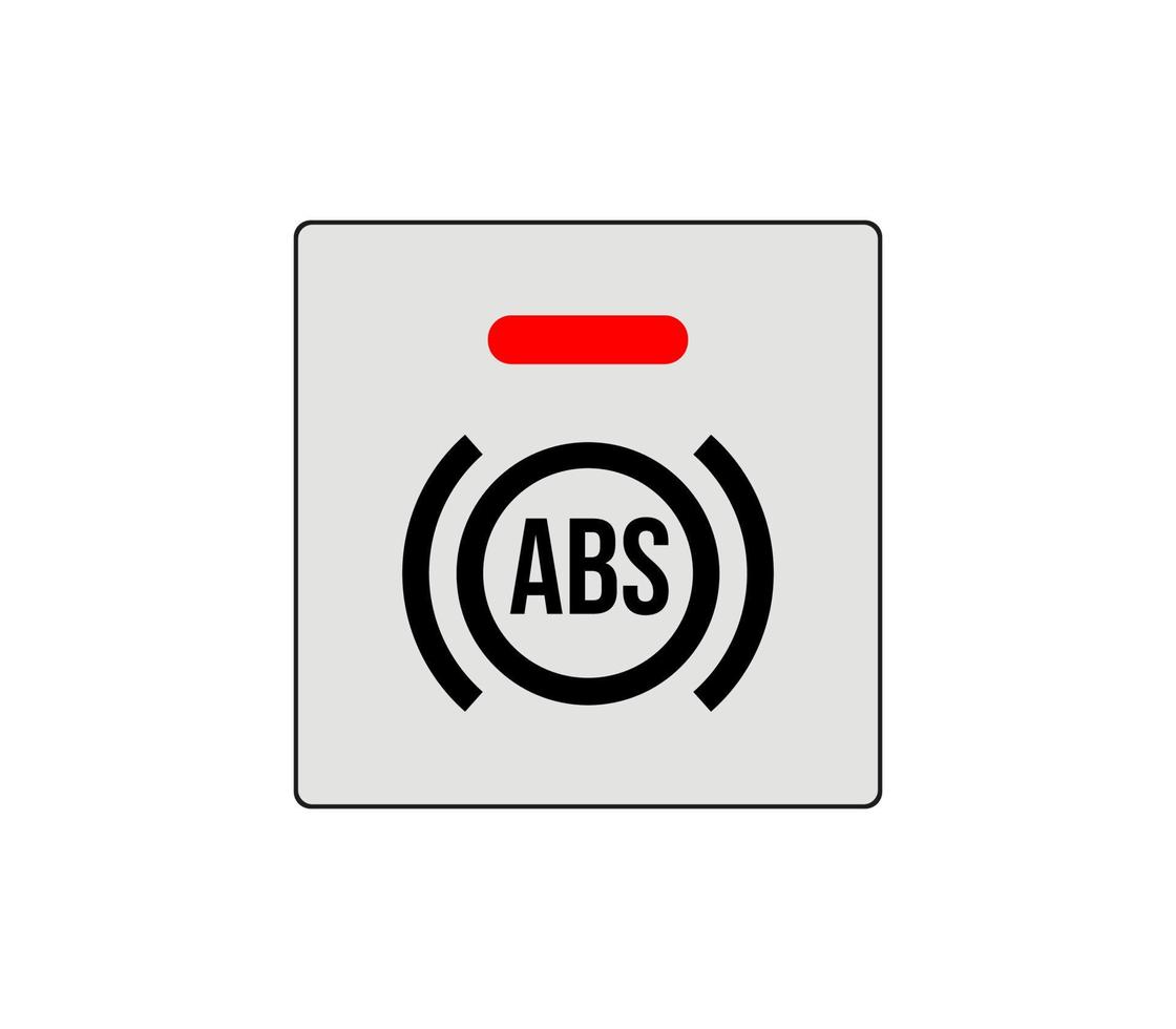 Icon of the vehicle's Anti-brake system. Car buttons settings line. Illustration of modern car buttons. Editable line icon. vector