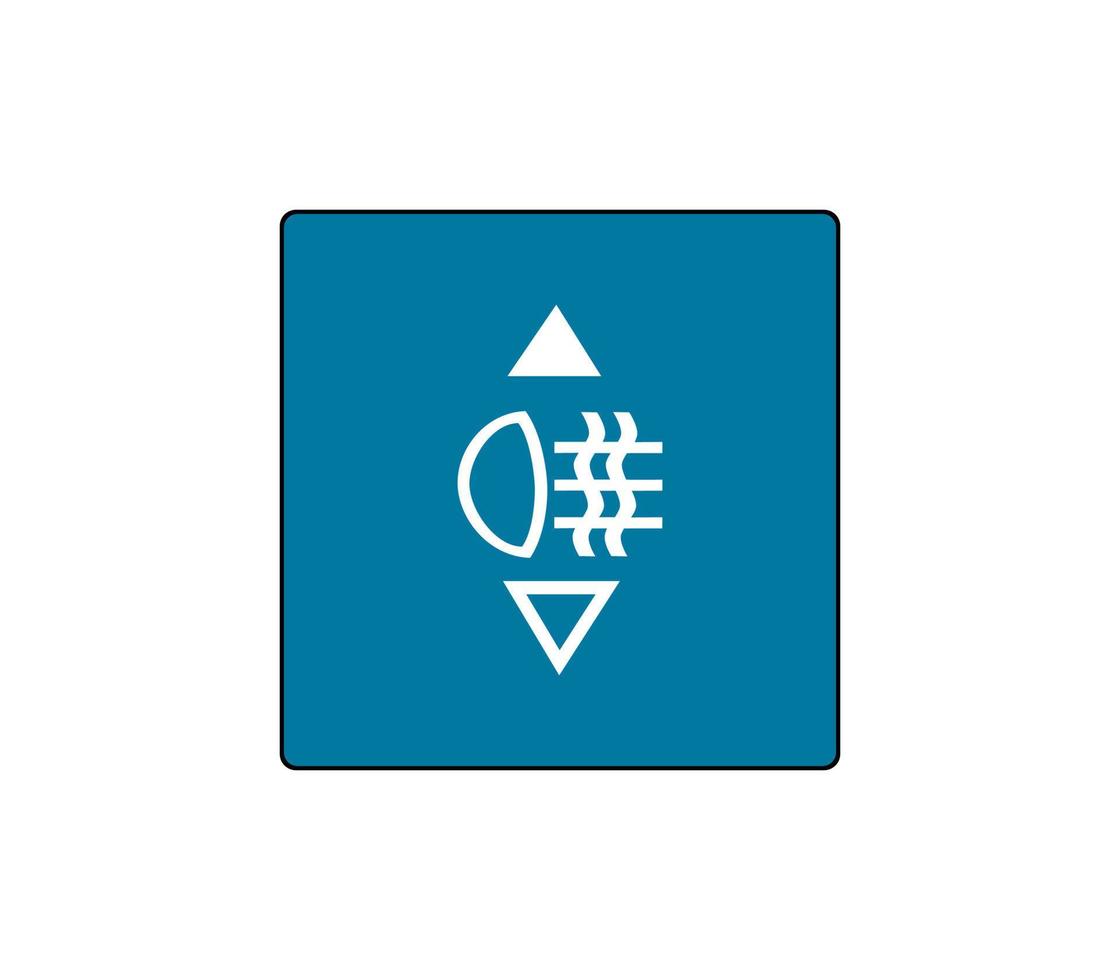 Vehicle's fog light button icon. Headlight adjustment line. Illustration of modern car buttons. Editable line icon. vector
