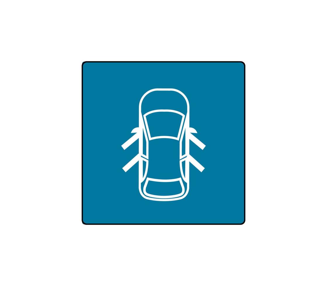 The vehicle's open doors icon. top vehicle view line. Illustration of modern car buttons. Editable line icon. vector