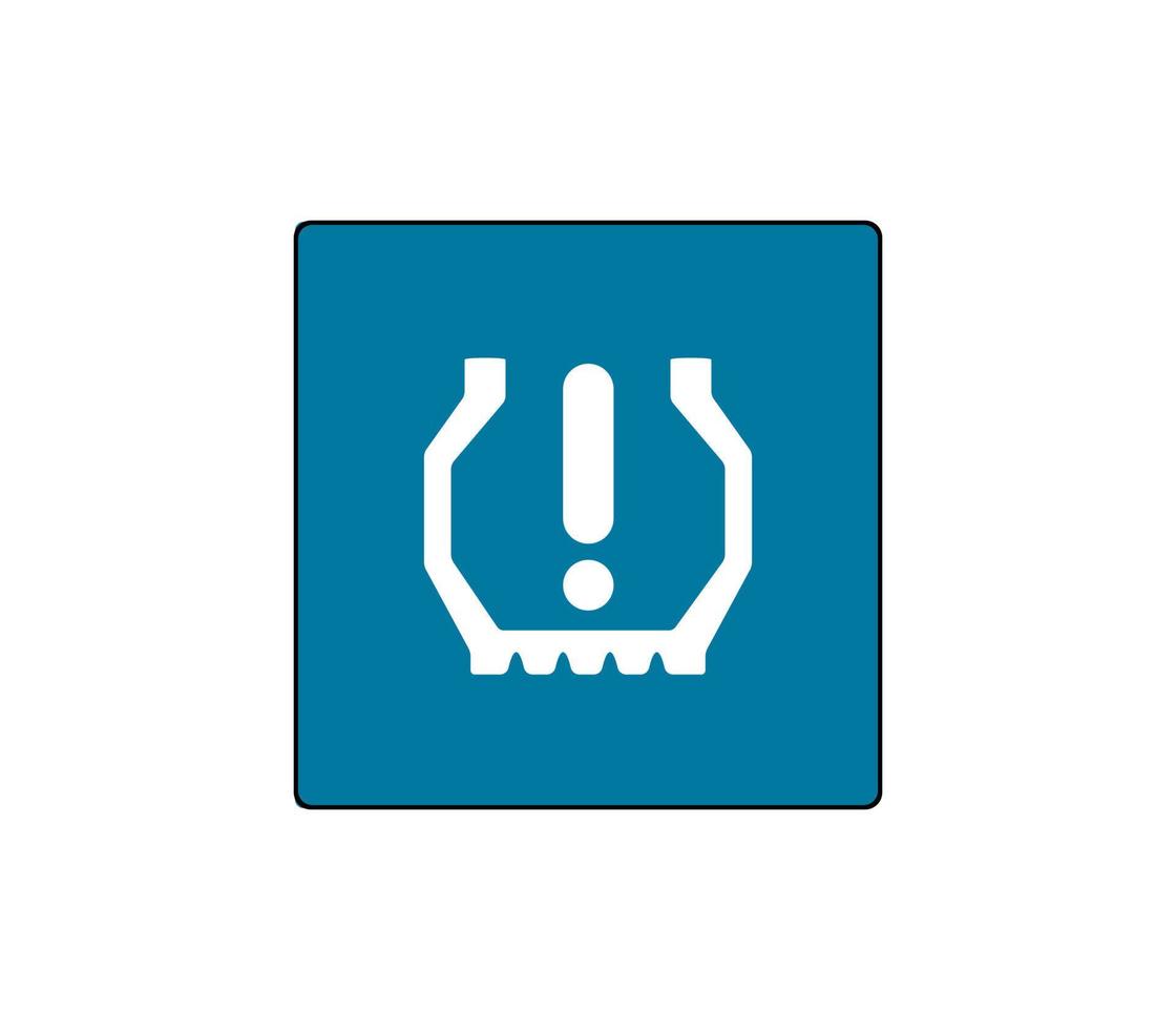 Tire pressure warning icon of the vehicle. Line of current condition of tires. Illustration of modern car buttons. Editable line icon. vector