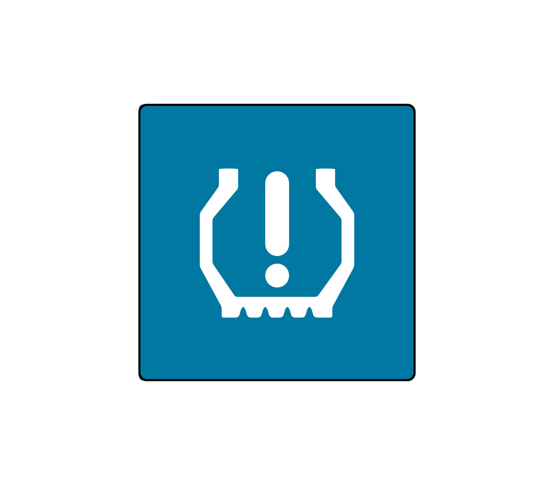 Tire pressure warning icon of the vehicle. Line of current condition of