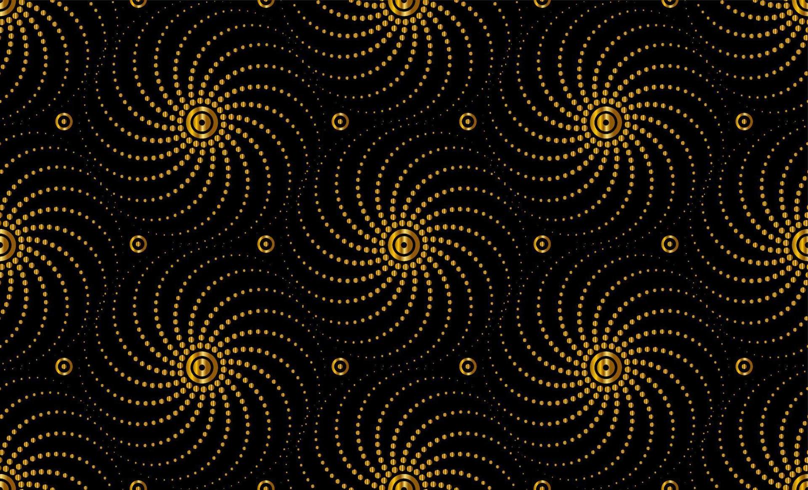 Seamless Circle gold halftone spiral pattern background. Radial speed lines in circle form. golden luxury background. Vector illustration. Starburst round symbol. Circular Sun design element