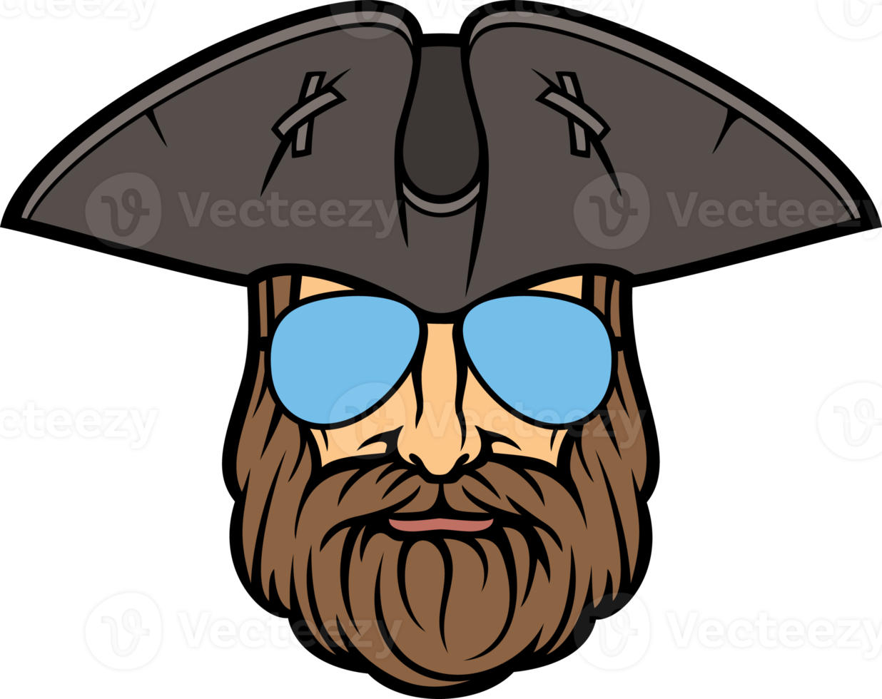 Pirate Head with Aviator Sunglasses png