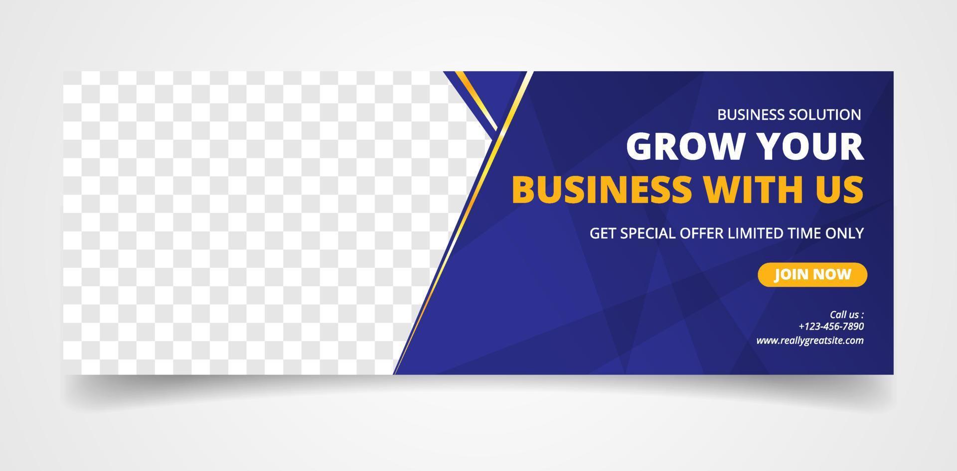 set of blue and yellow modern web banner template design. Usable for business, marketing, advertising. vector