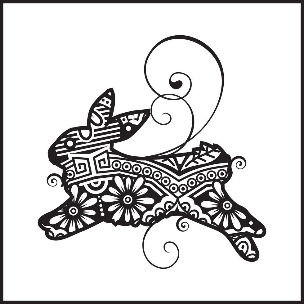 Vector illustration decorative Rabbit on white background