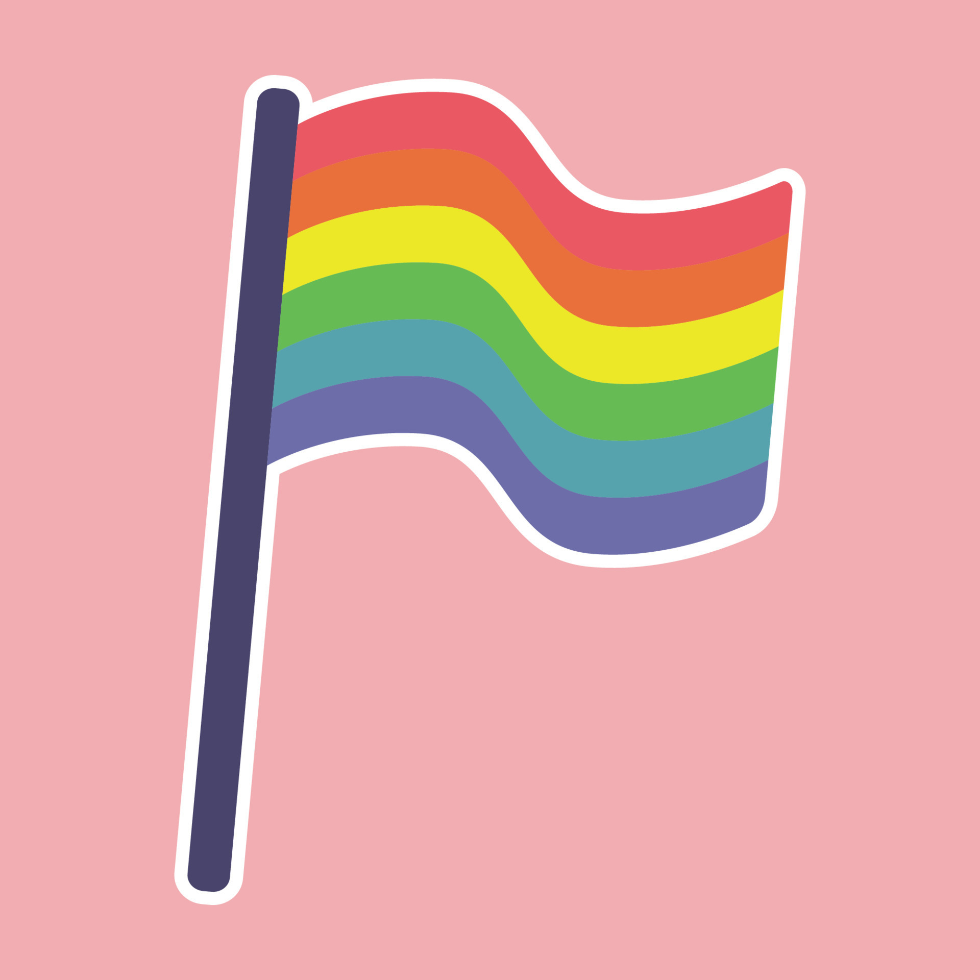 LGBTQ flag icon retro style design. Sticker LGBT, asexual, non-binary 
