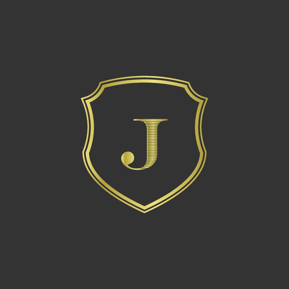 initials J elegant gold logo vector
