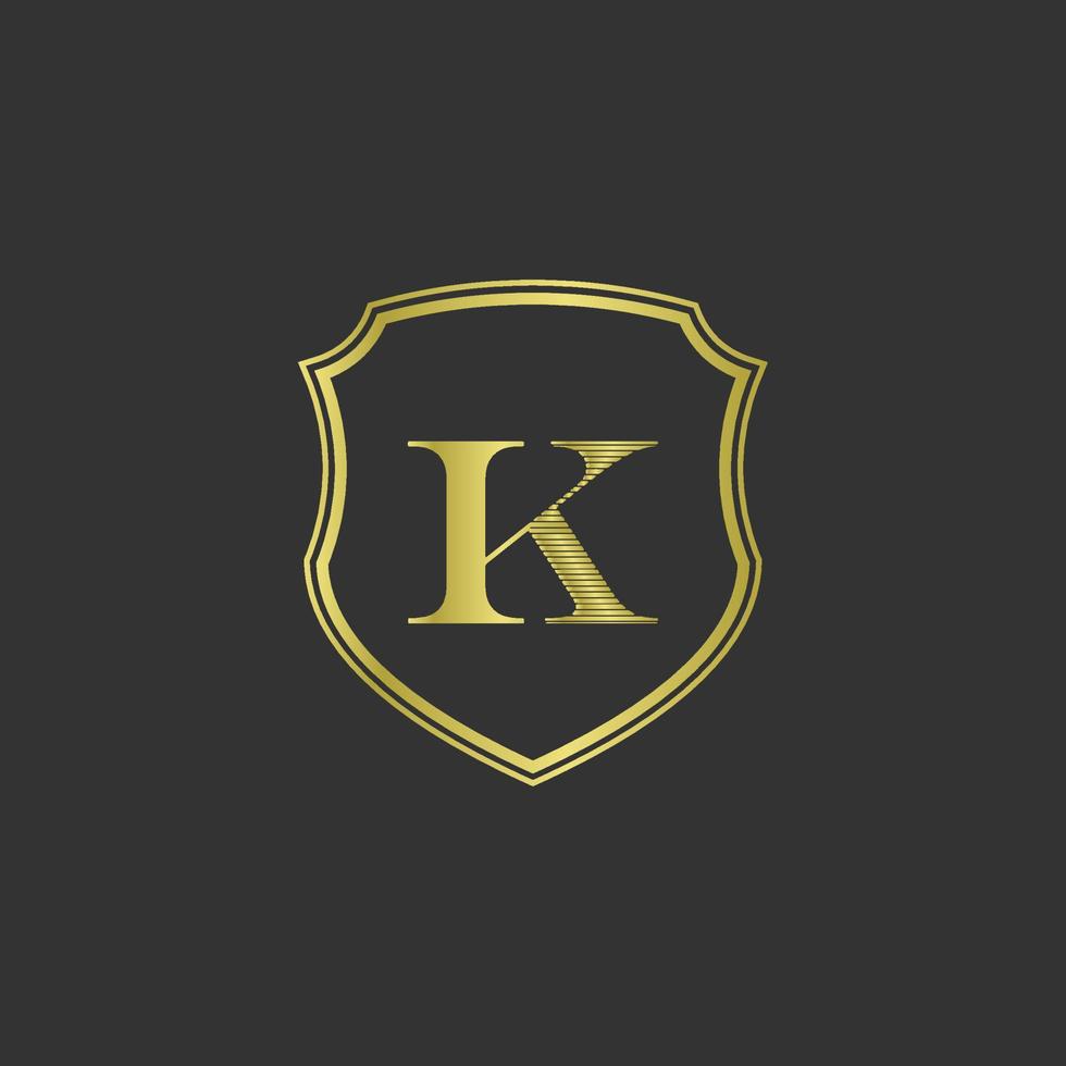 initials K elegant gold logo vector