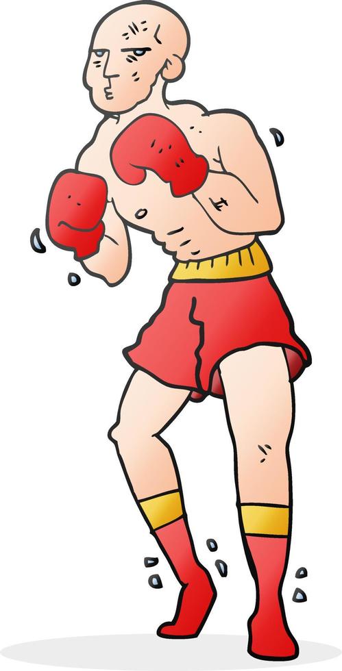 doodle character cartoon boxer vector