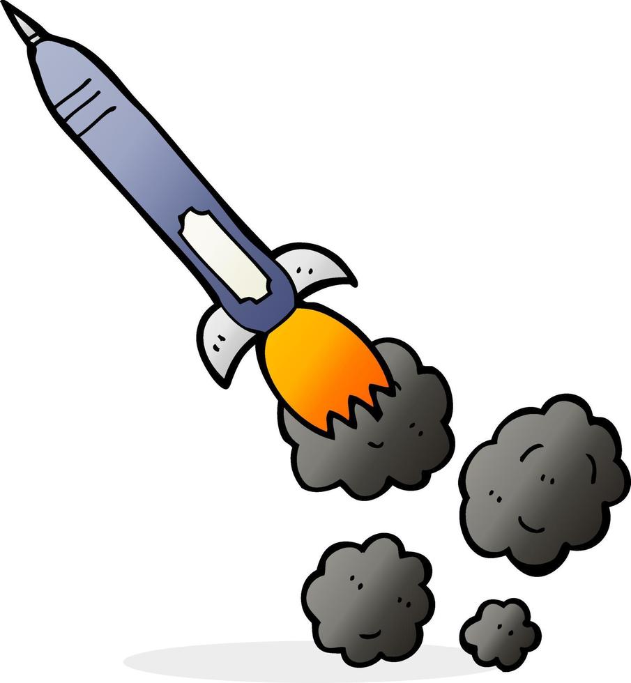 doodle character cartoon missile vector