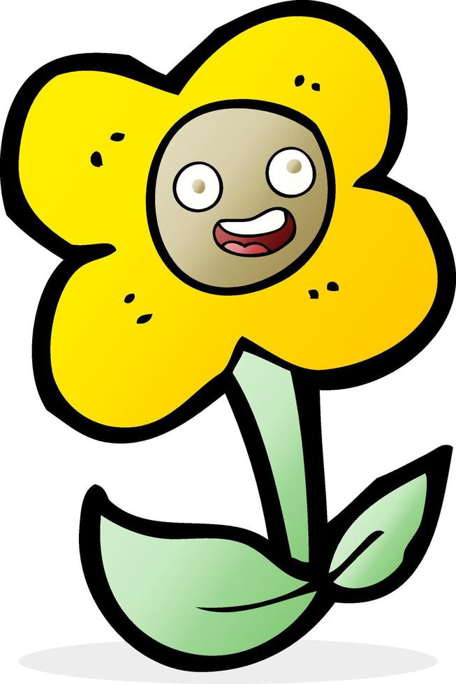 doodle character cartoon flower vector