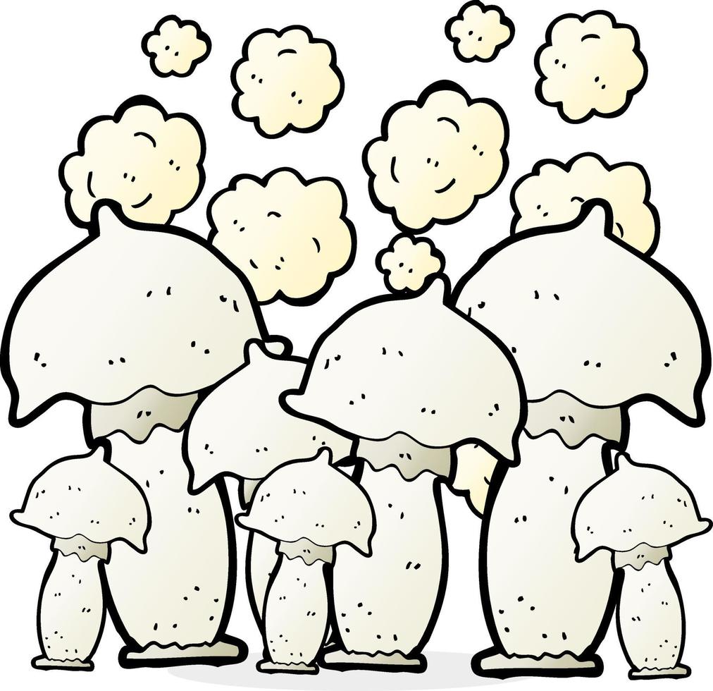 doodle character cartoon mushrooms vector