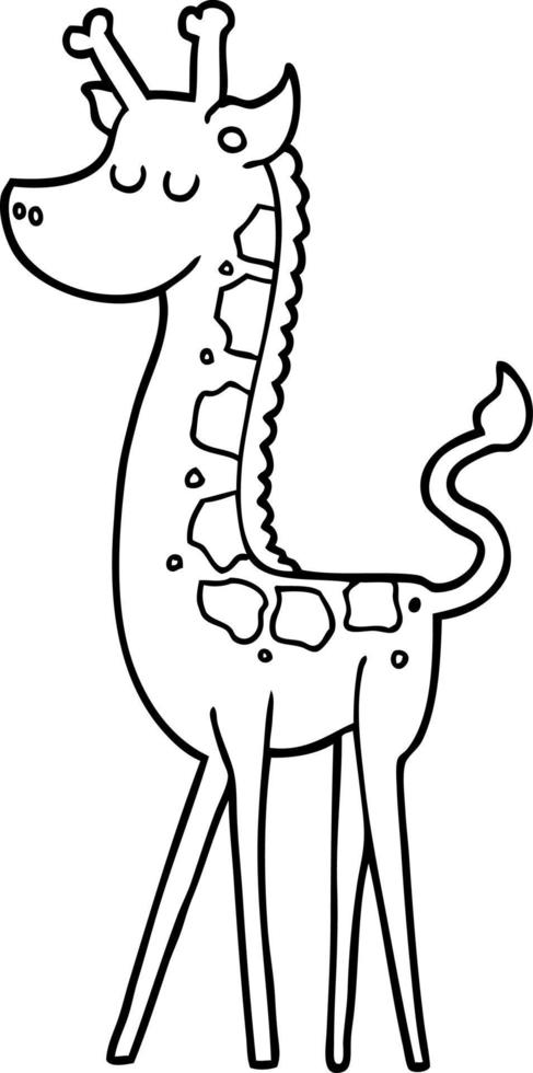 line drawing cartoon giraffe vector