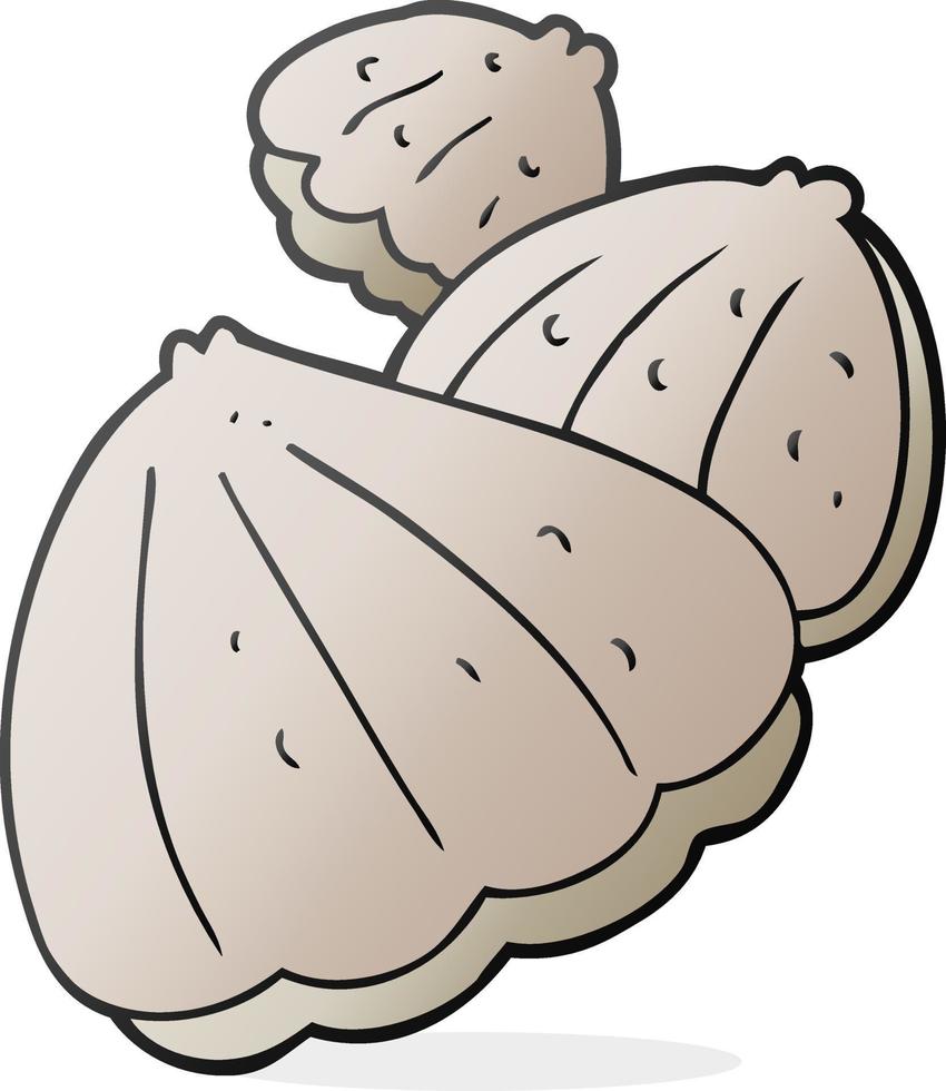 doodle character cartoon oysters vector