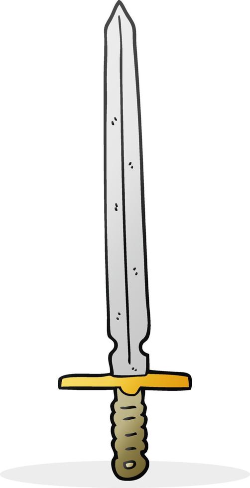 doodle character cartoon sword vector