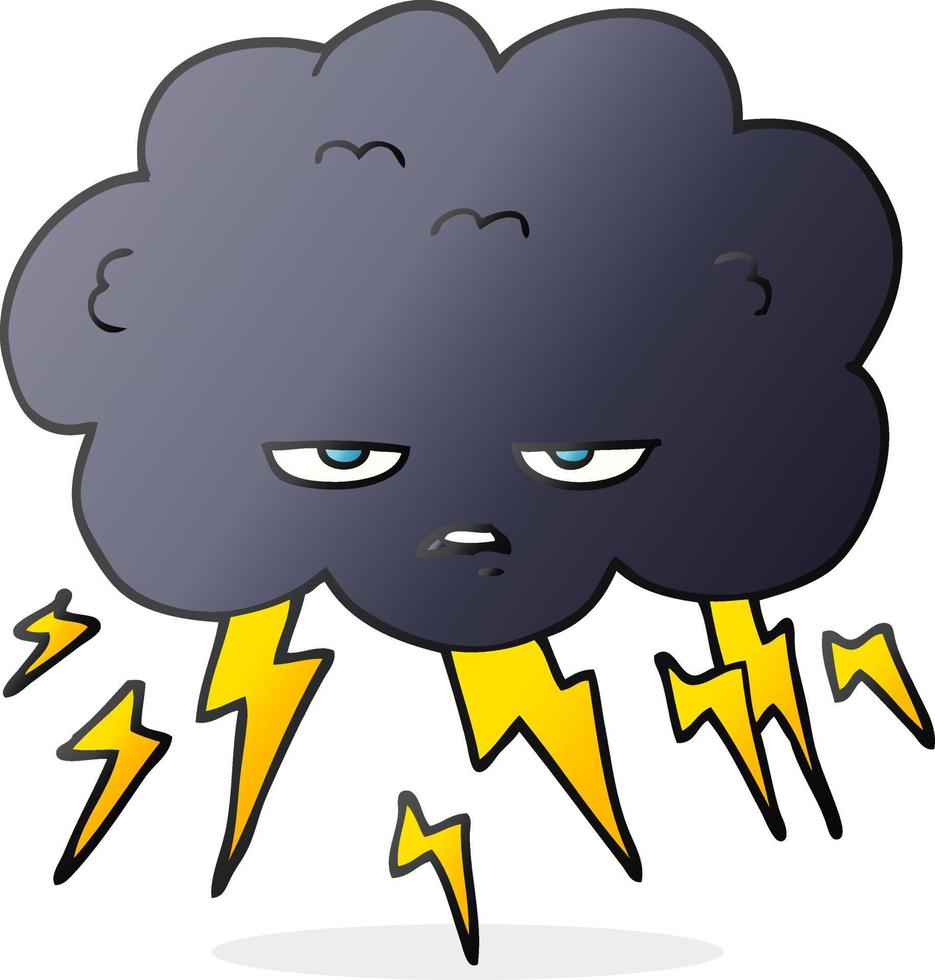 doodle character cartoon thundercloud vector