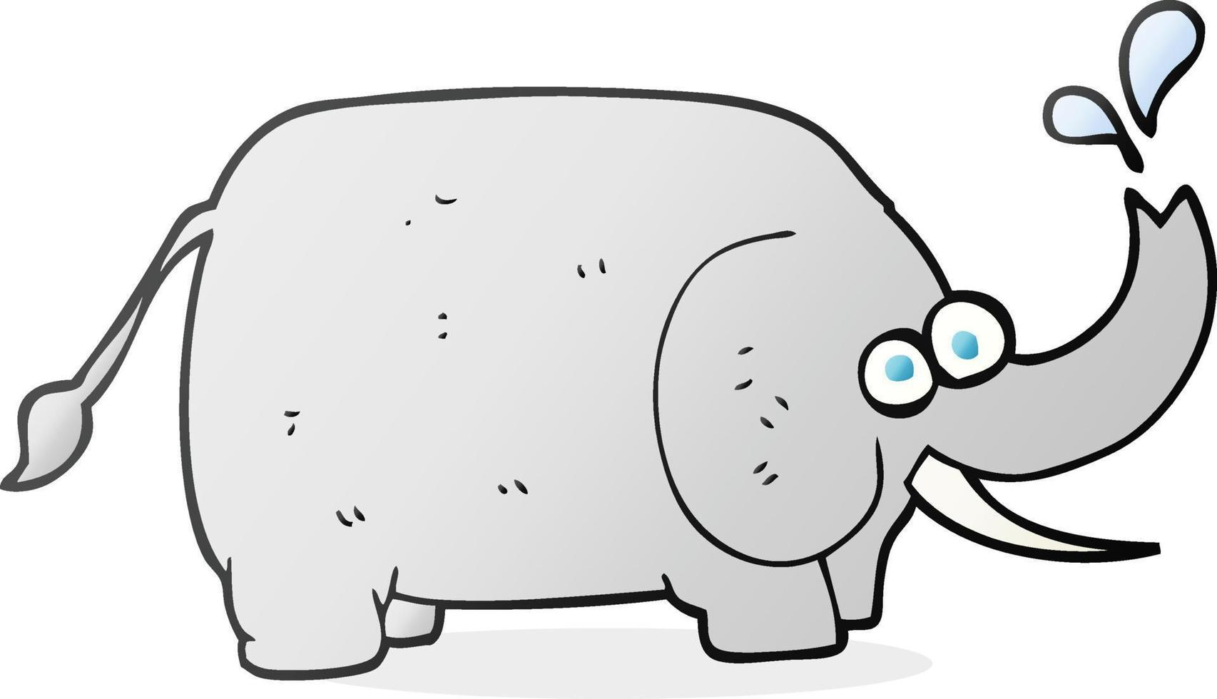 elefante de dibujos animados de carácter garabato vector