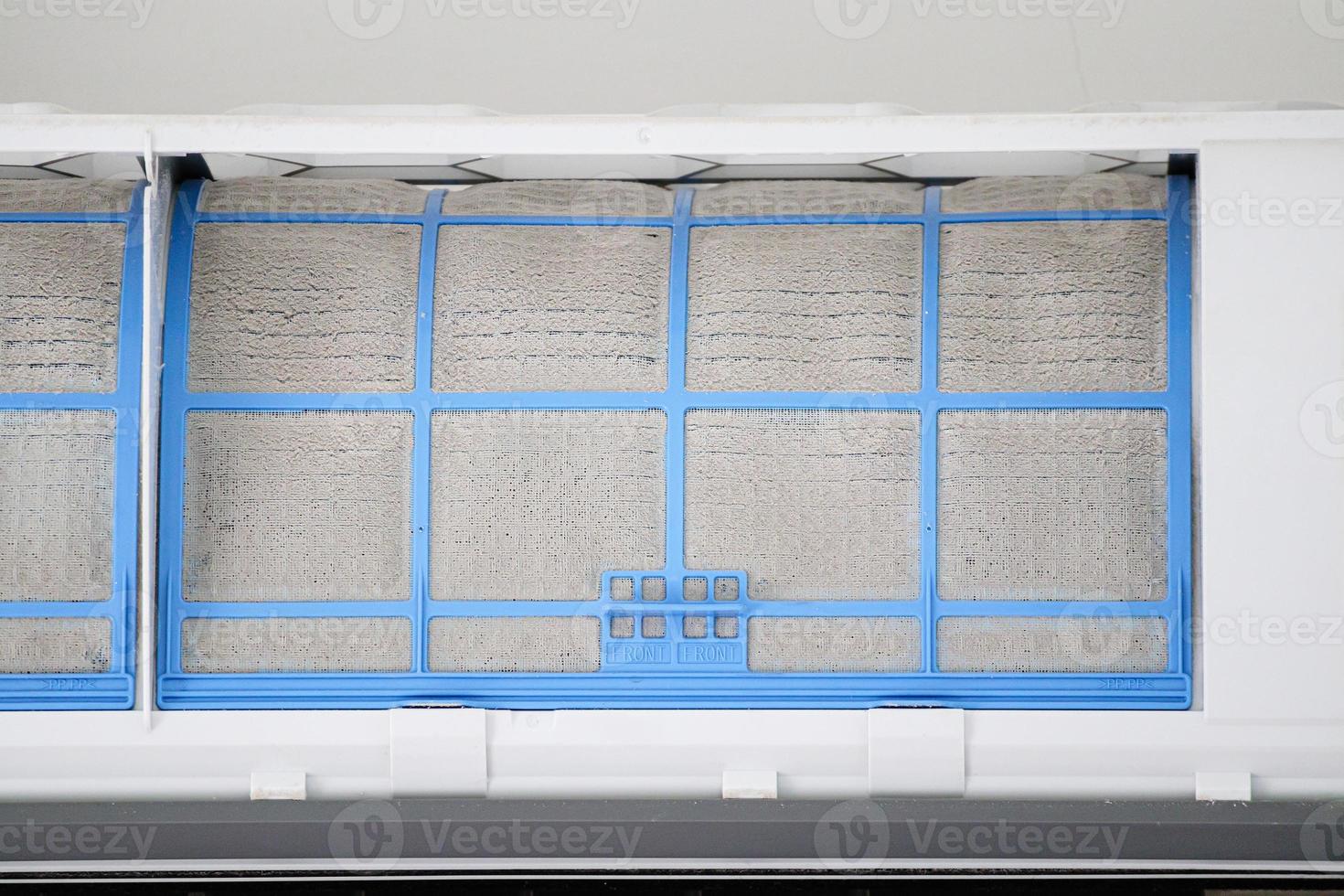 air conditioner with dirty filter close up photo