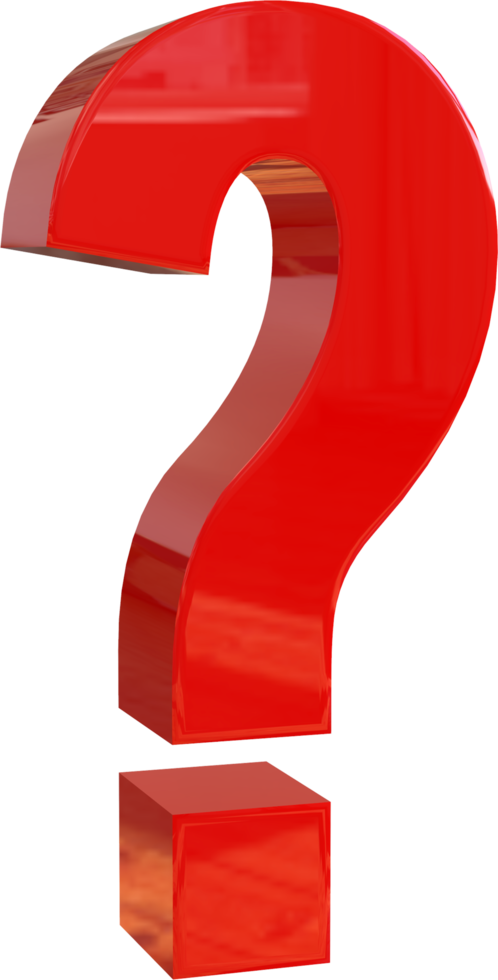 red question marl 3d render text png