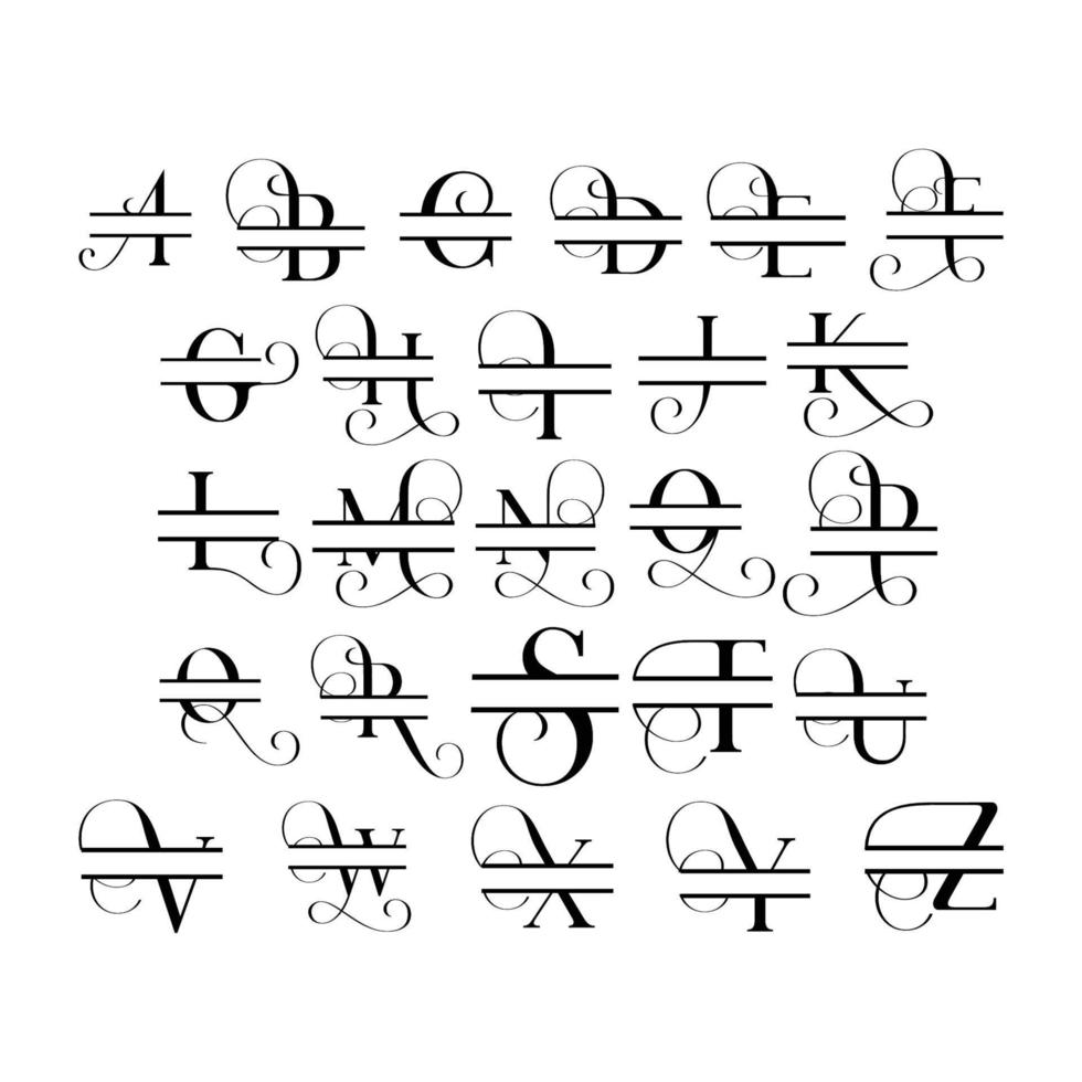 Split Fancy Letter vector