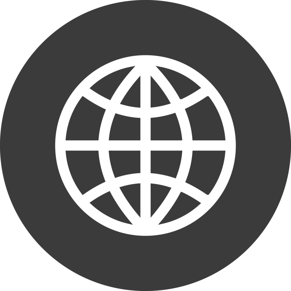 Internet icon in black circle png