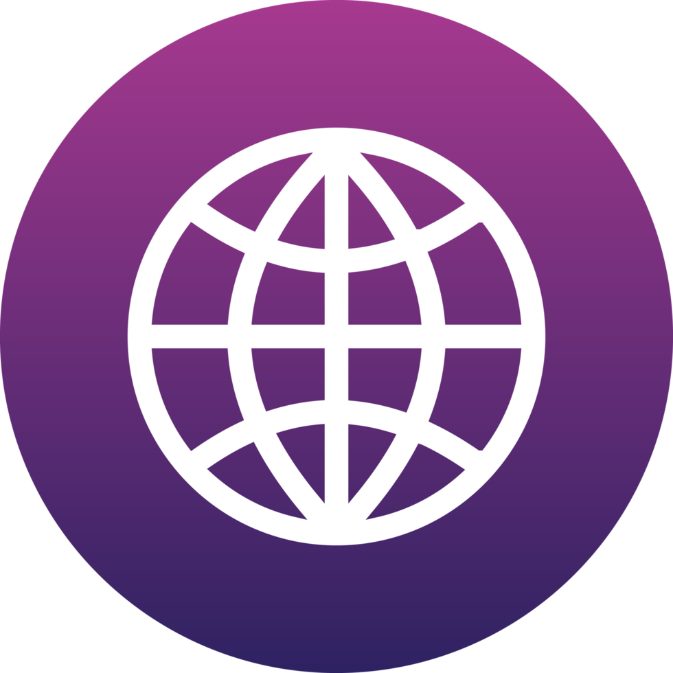 Internet icon in purple circle png