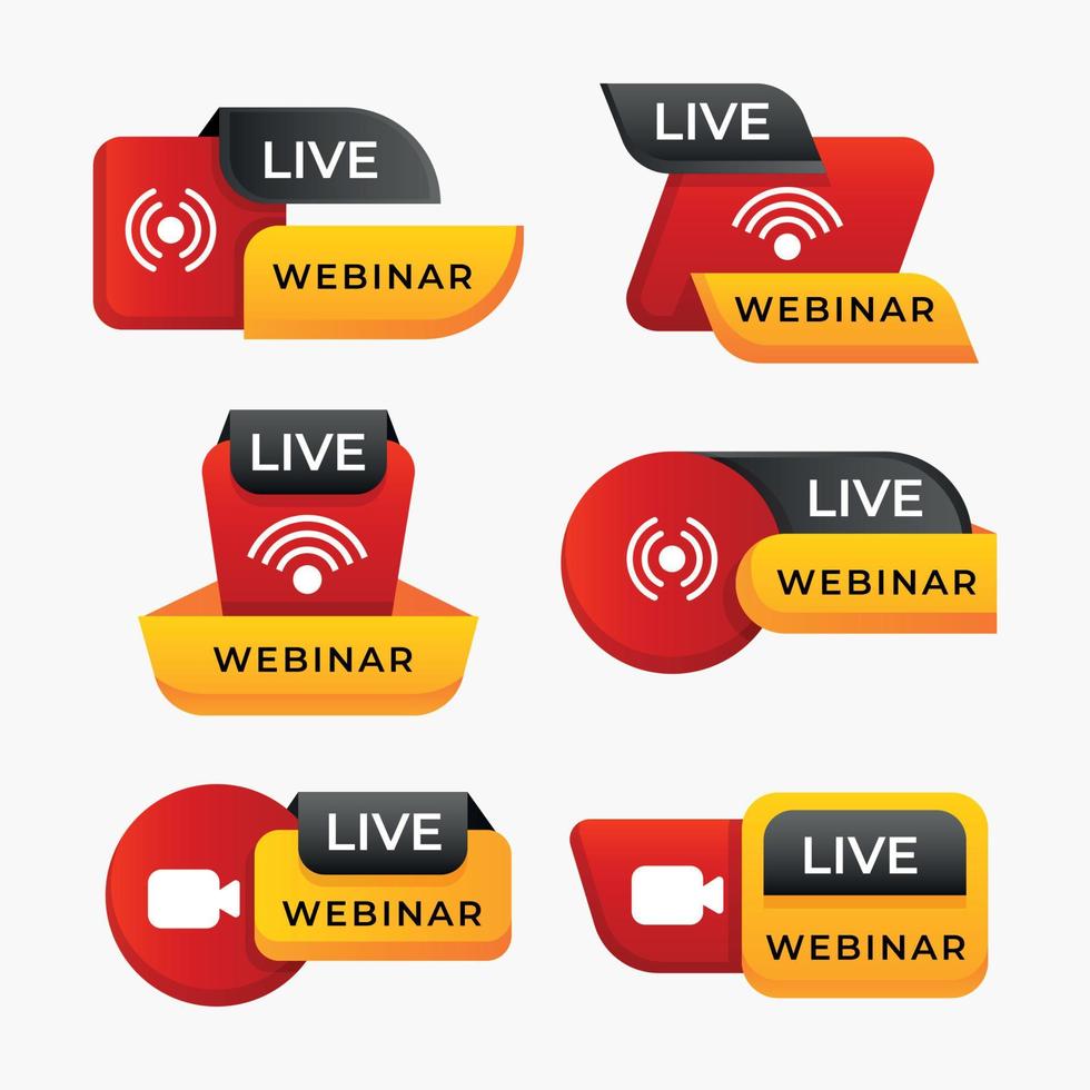 Live Webinar Icons Badge vector