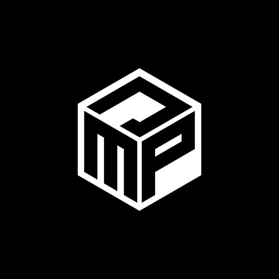MPJ letter logo design with black background in illustrator. Vector logo, calligraphy designs for logo, Poster, Invitation, etc.