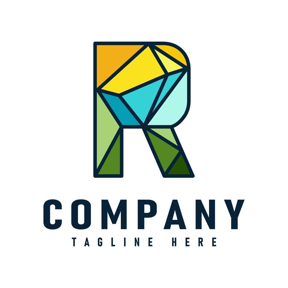 Abstract Letter design Letter R logo design template. Colorful creative sign. Universal vector icon.