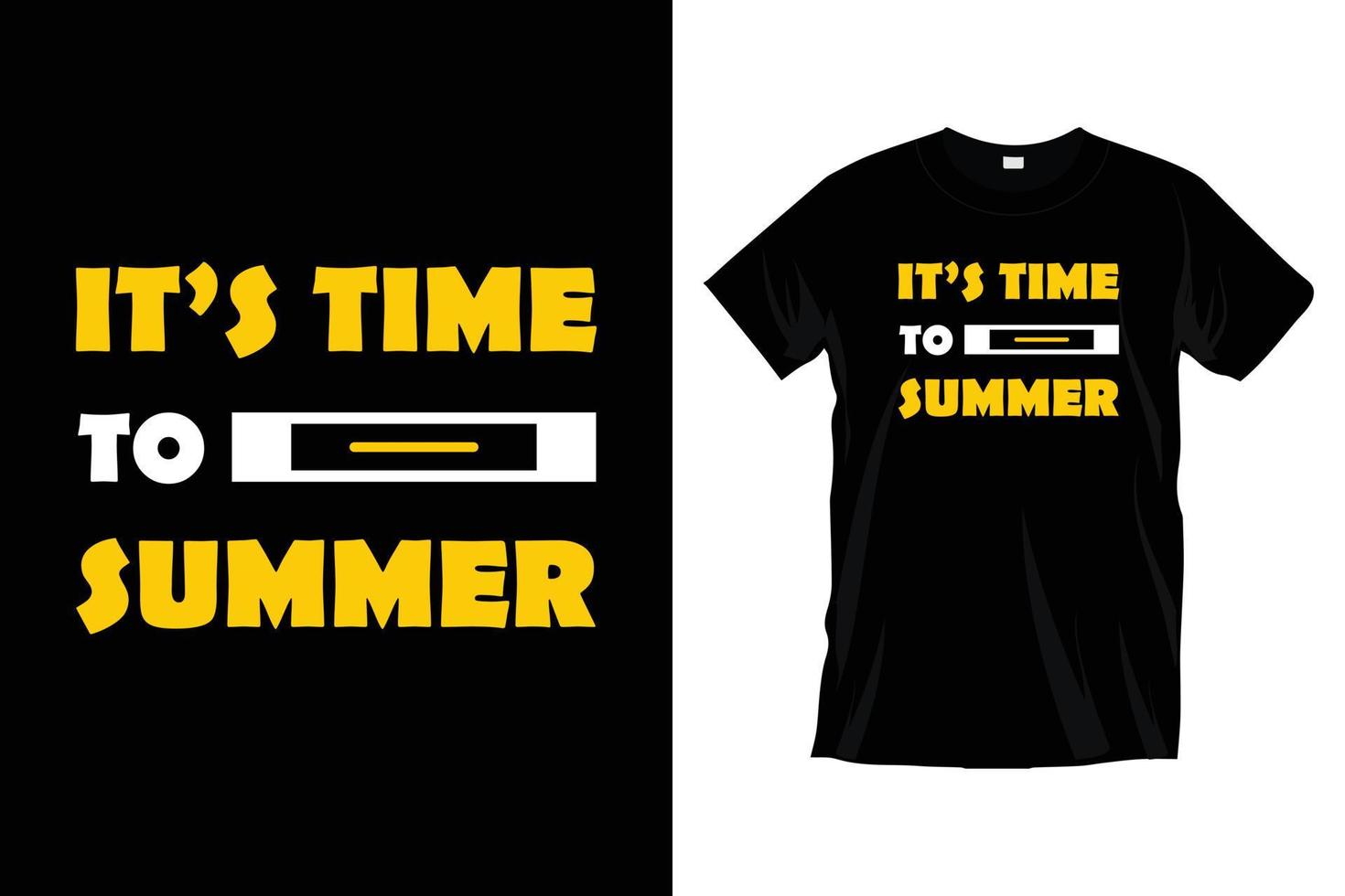 It's time to summer. Beach typography t shirt design for prints, apparel, vector, art, illustration, typography, poster, template, trendy black tee shirt design. vector