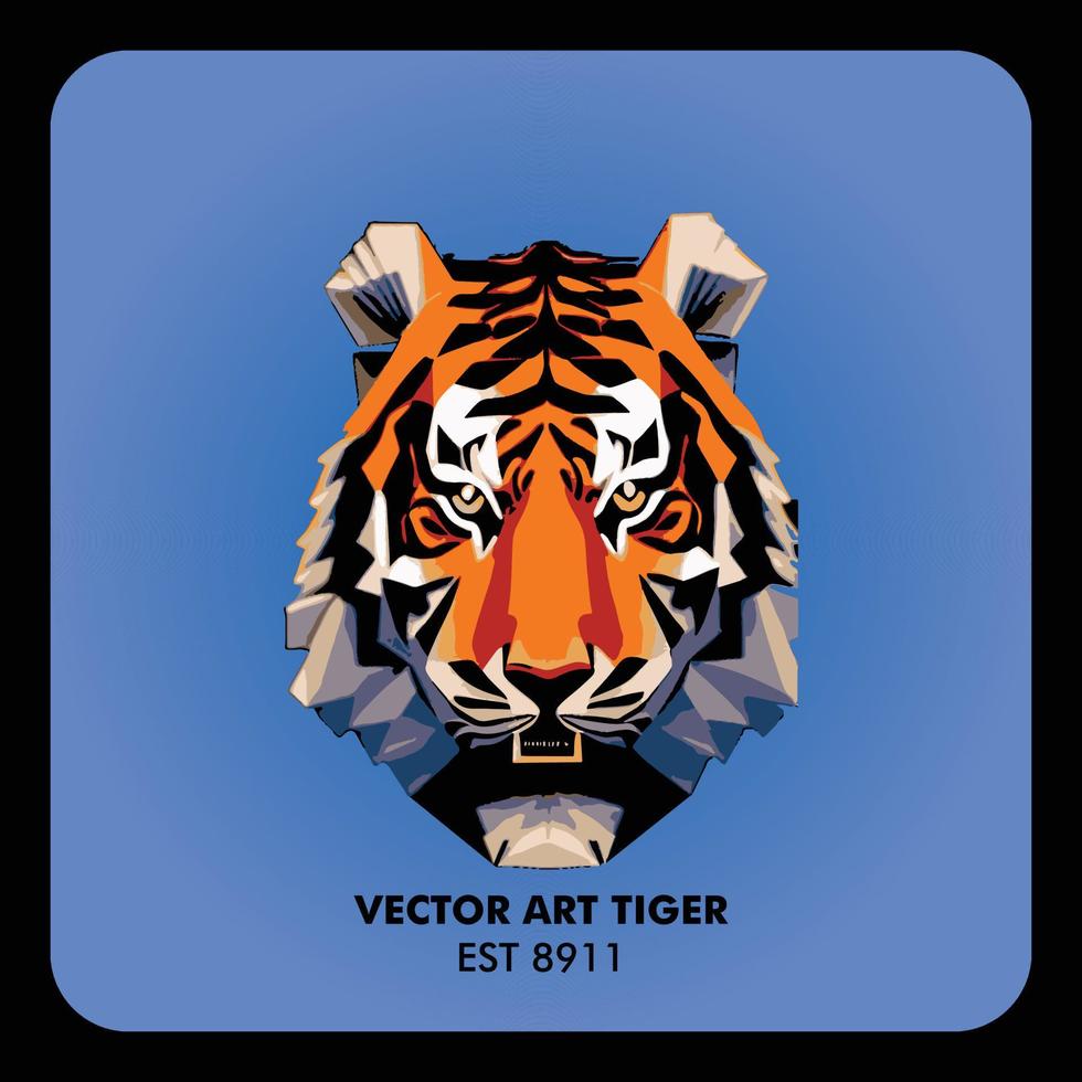 arte vectorial de tigre 8911 vector