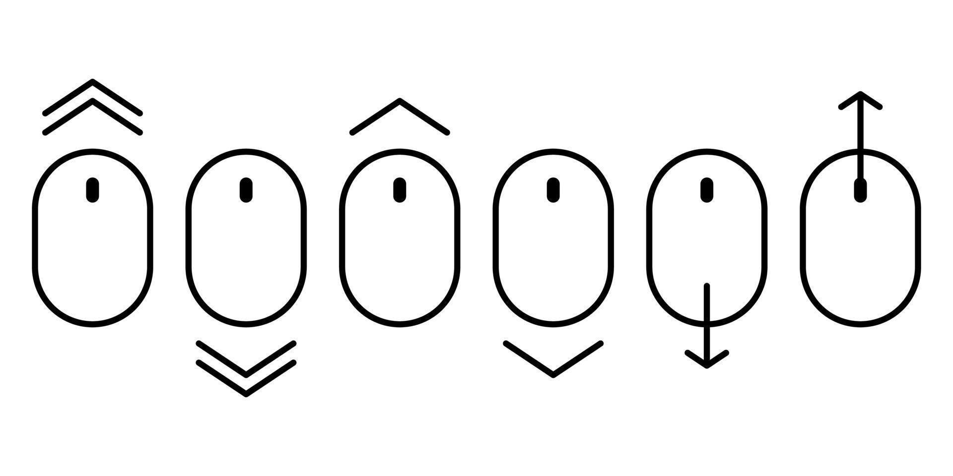 conjunto de vectores de iconos de ratón de desplazamiento