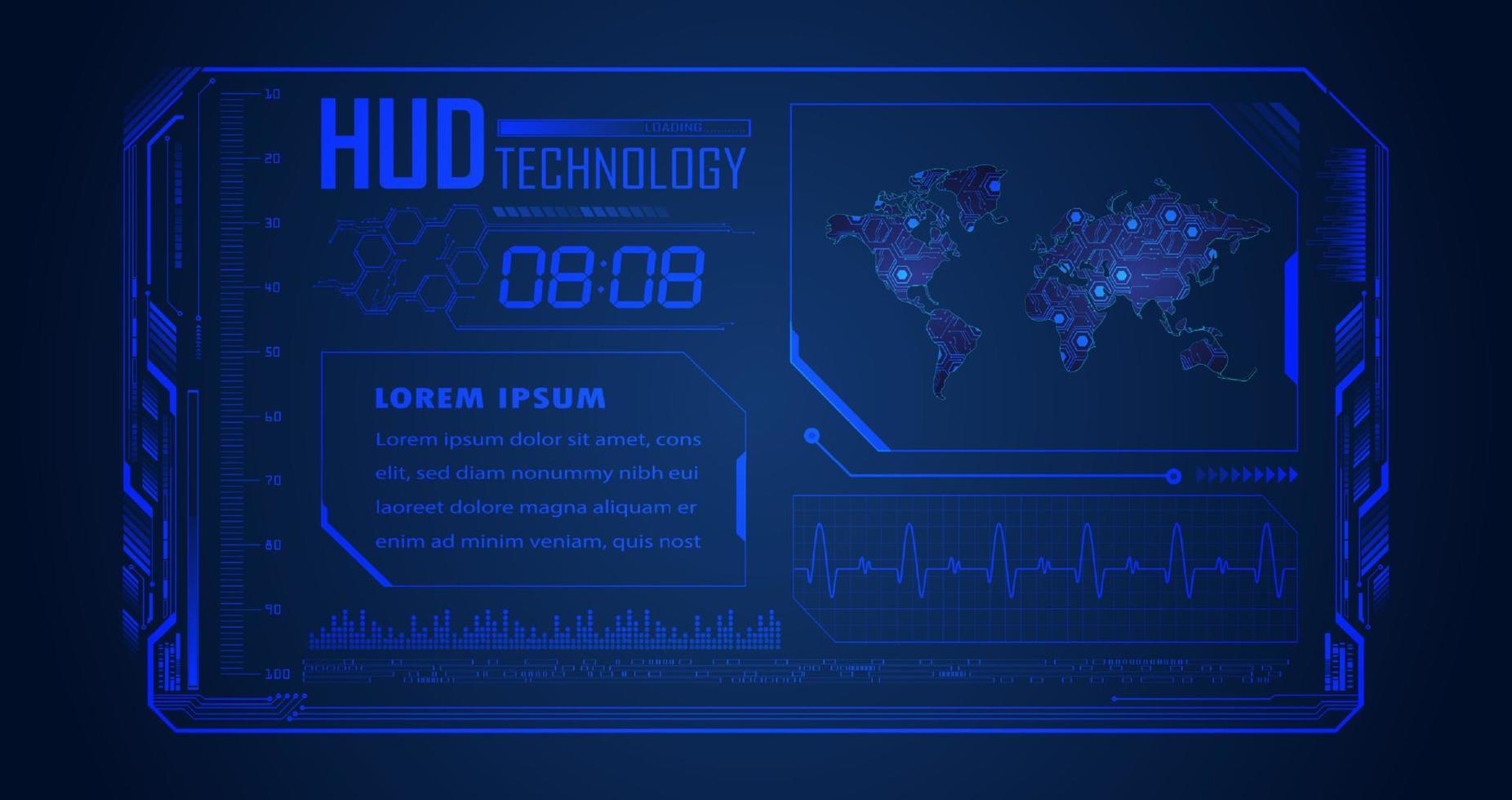 Modern HUD Technology Background vector