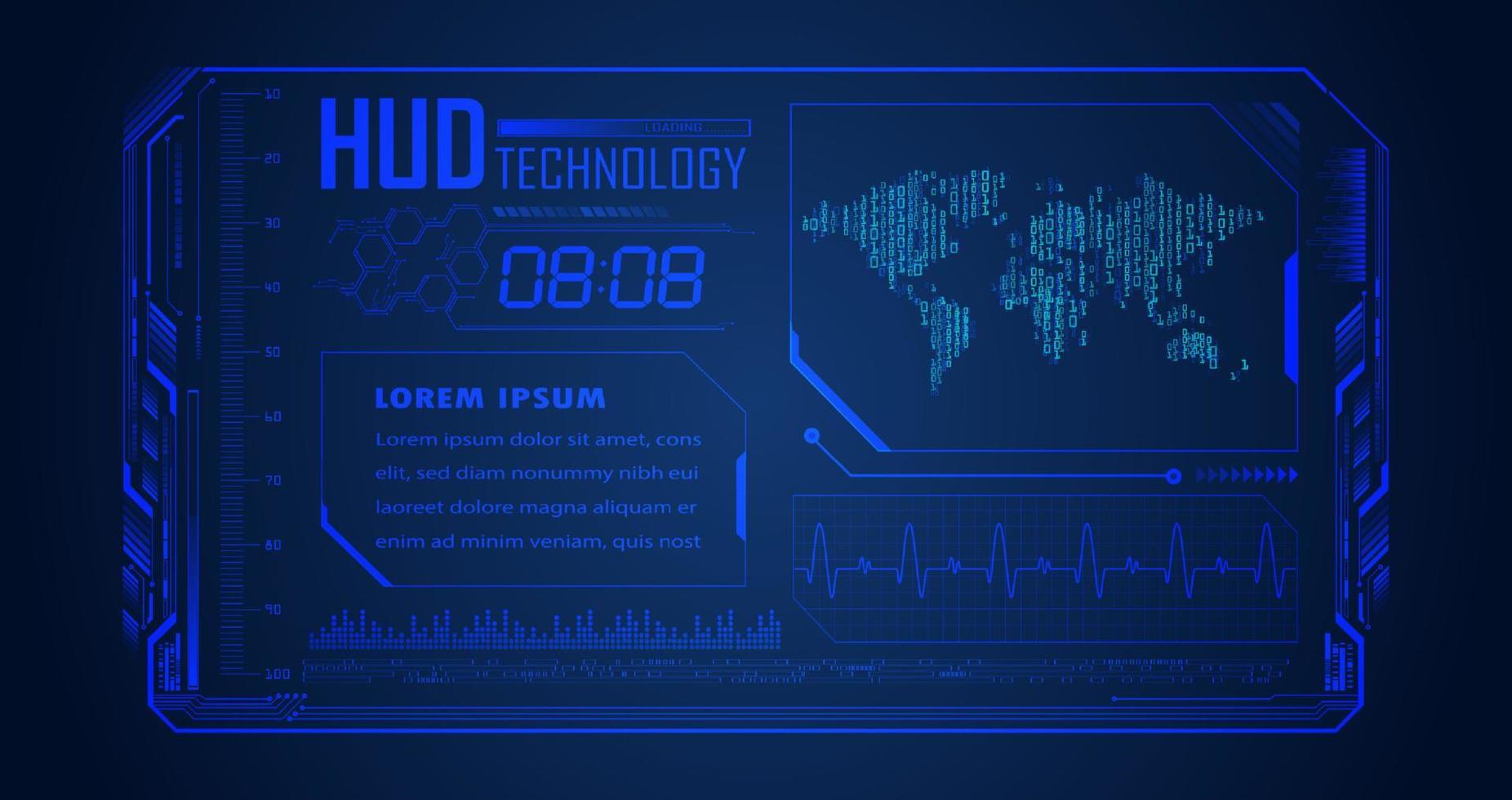 Modern HUD Technology Background vector