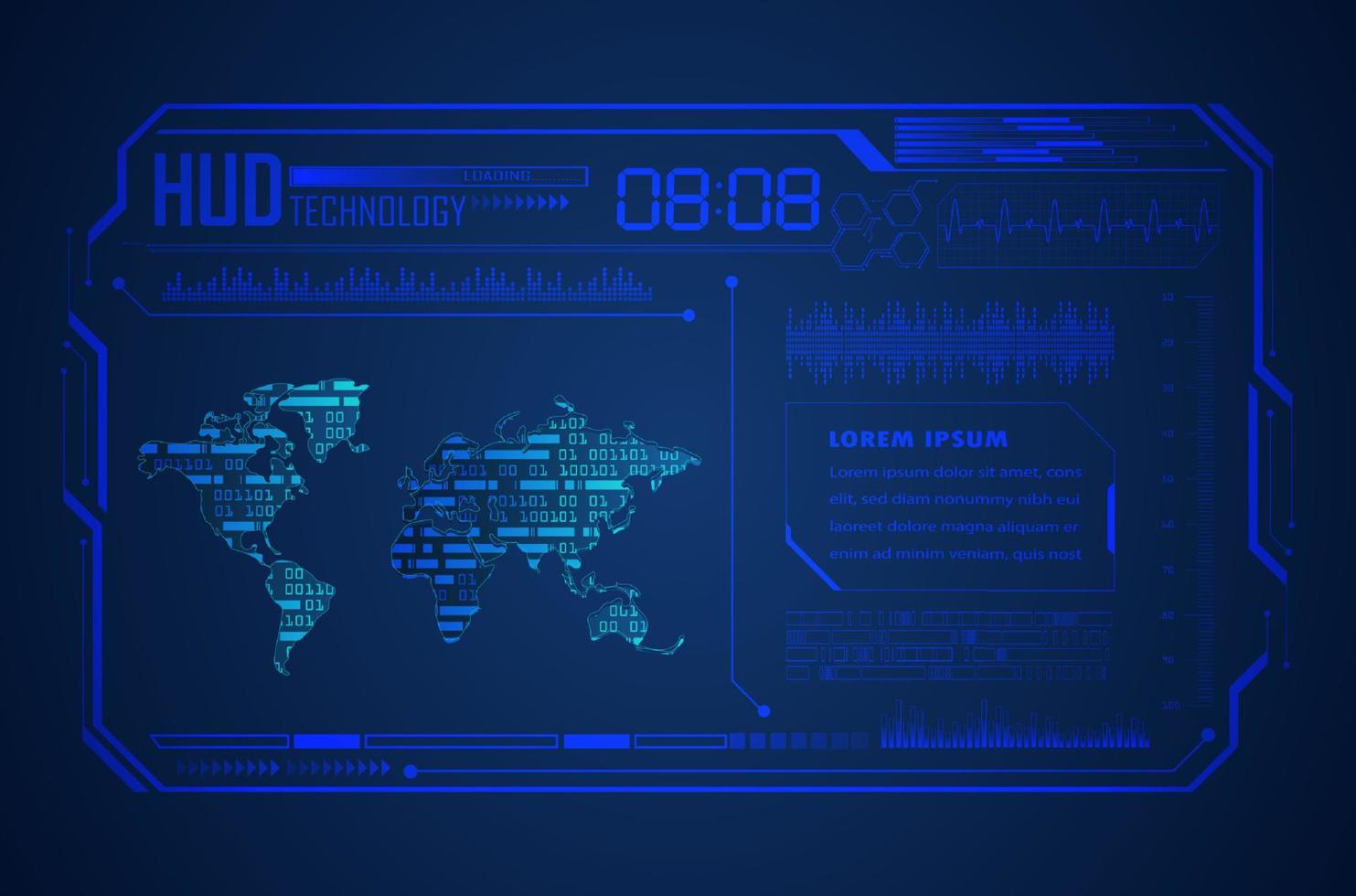 fondo moderno de tecnología hud vector