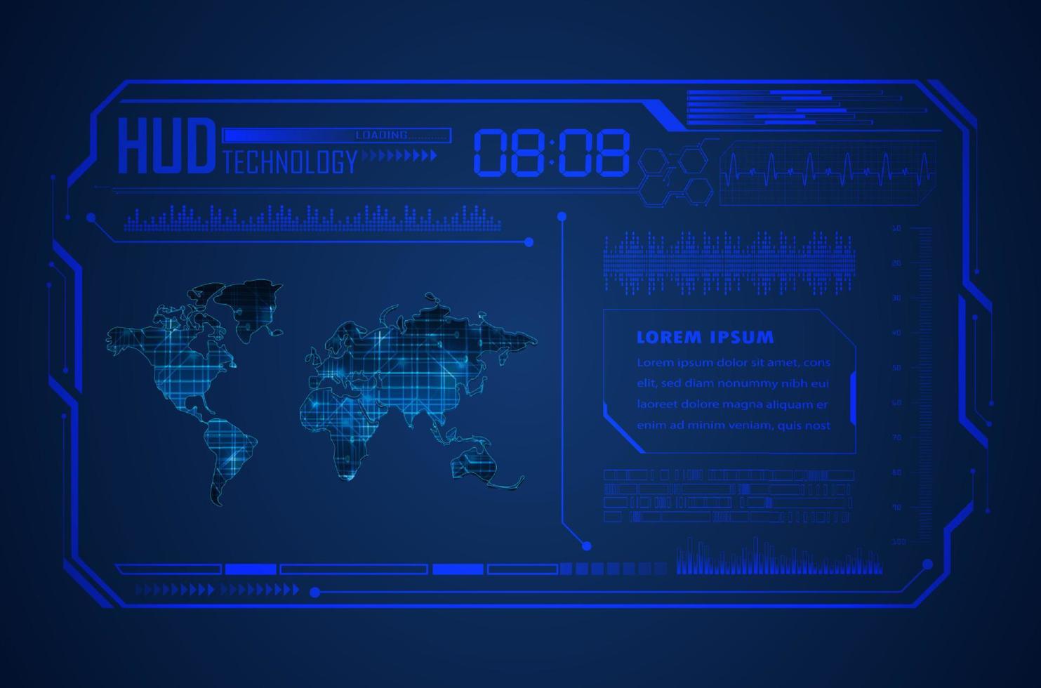 fondo moderno de tecnología hud vector