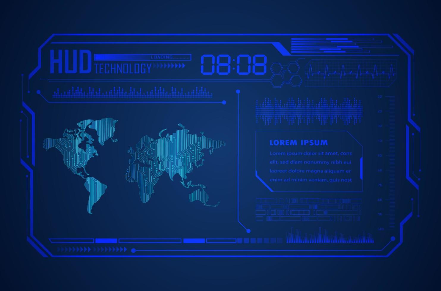 Modern HUD Technology Background vector