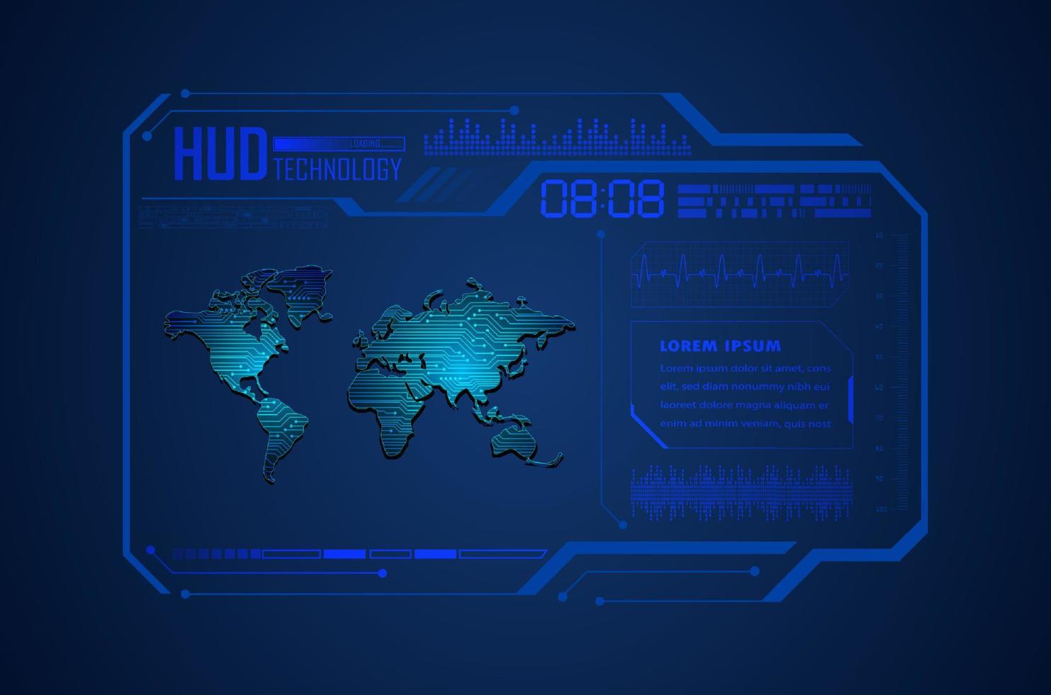 Modern HUD Technology Background vector