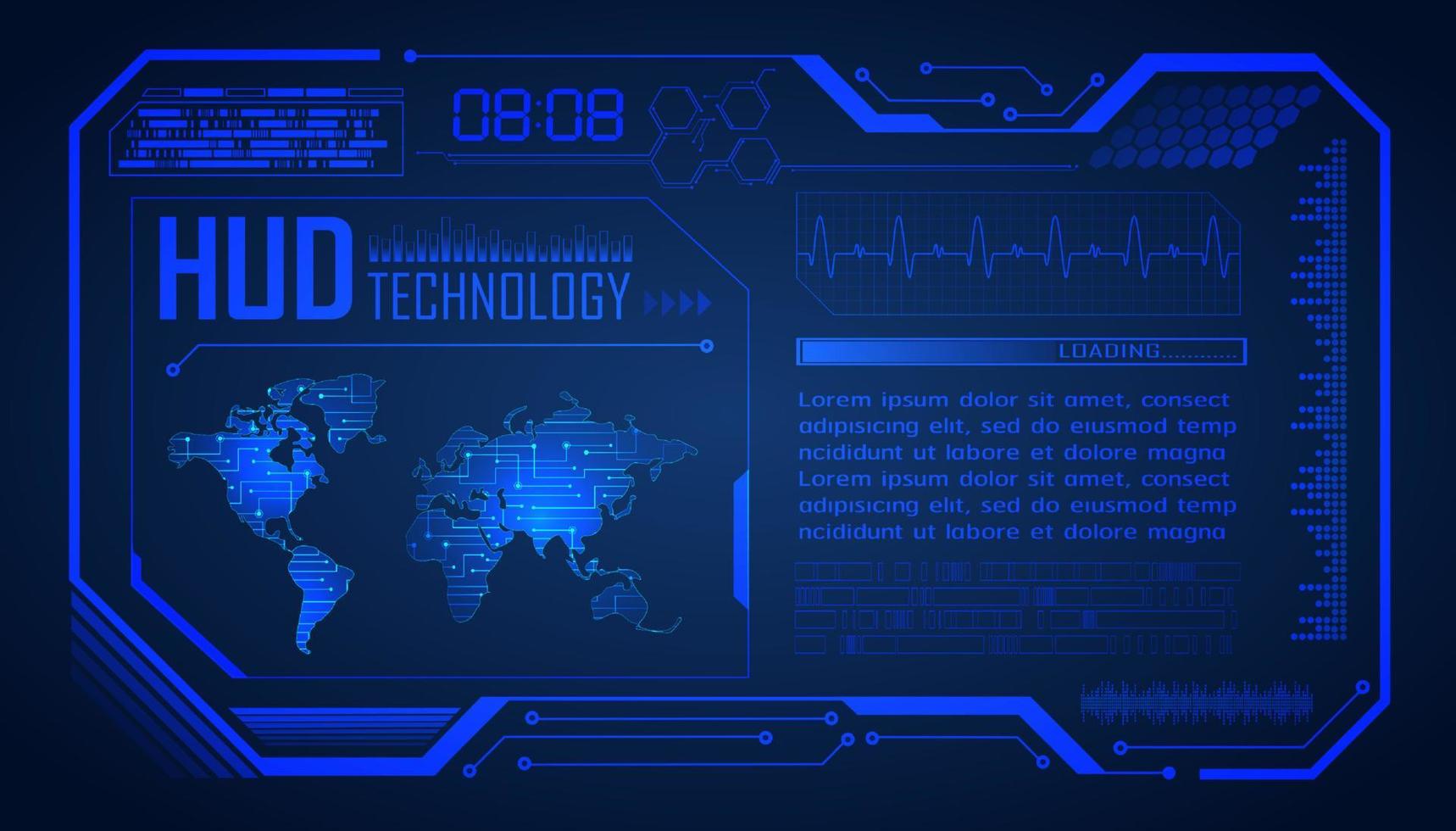 Modern HUD Technology Background vector