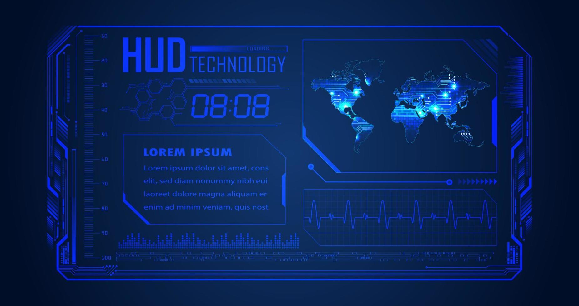 Modern HUD Technology Background vector