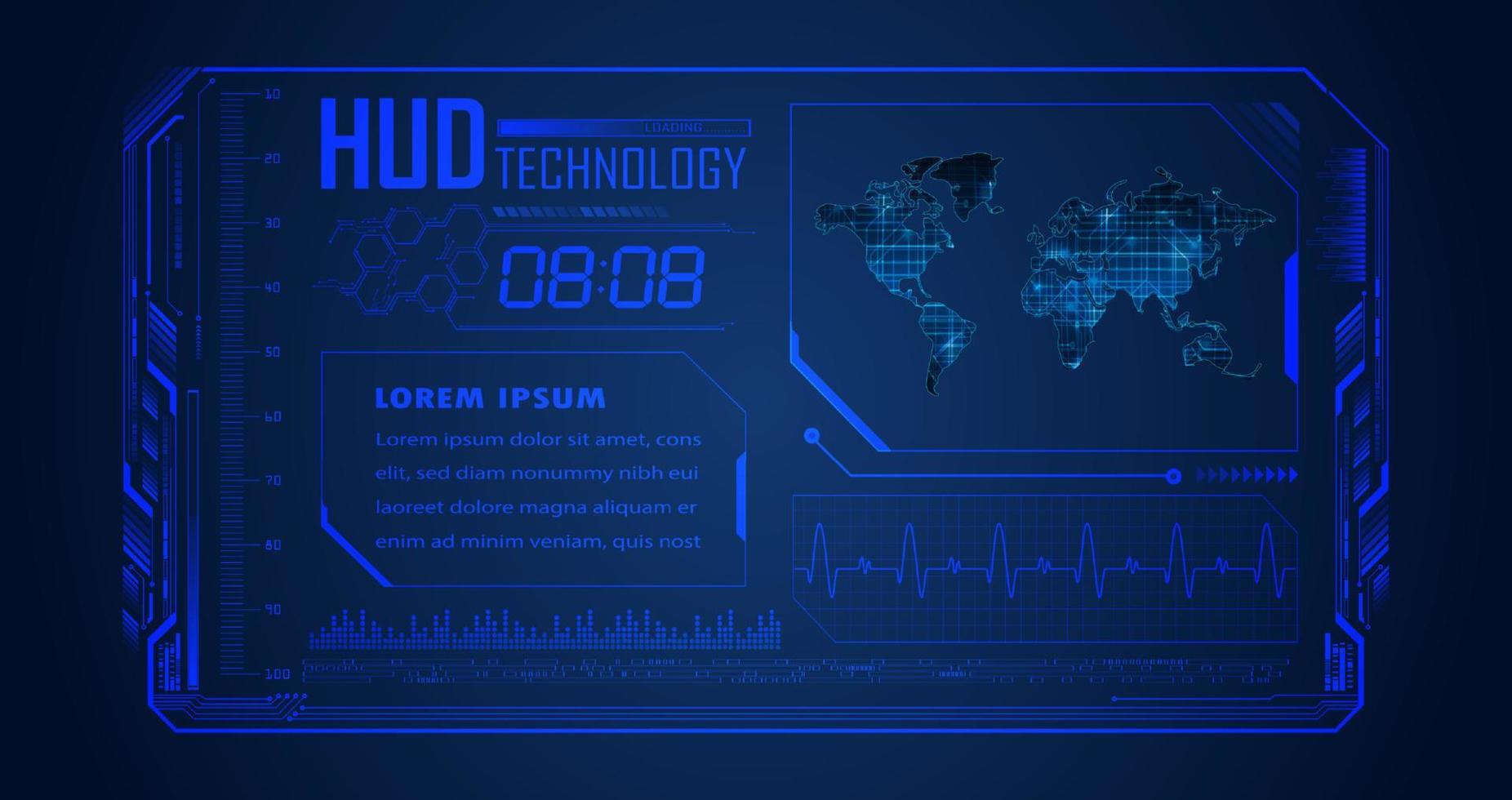 Modern HUD Technology Background vector
