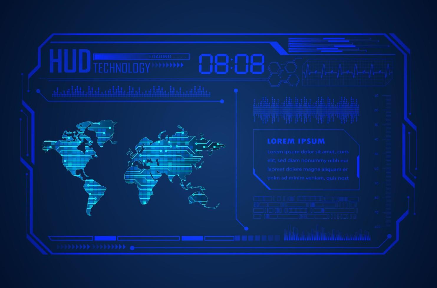 Modern HUD Technology Background vector