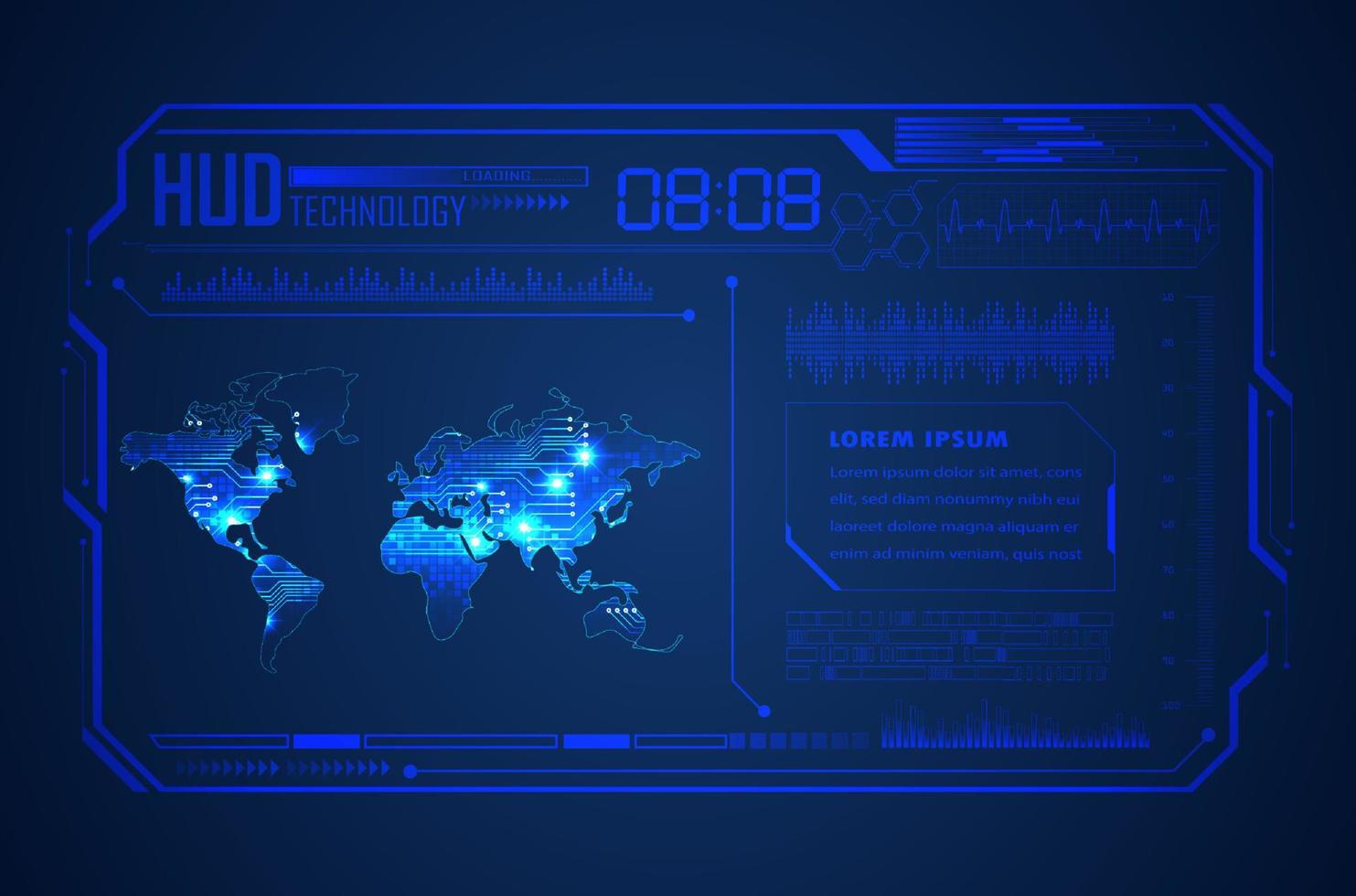 Modern HUD Technology Background vector