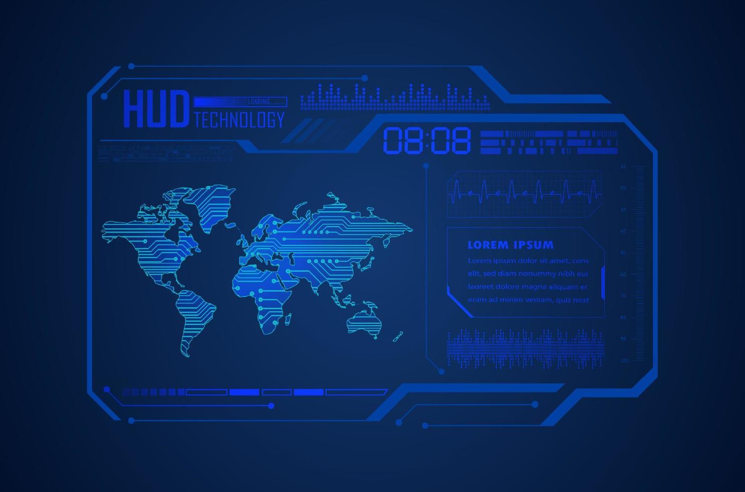 Modern HUD Technology Background vector