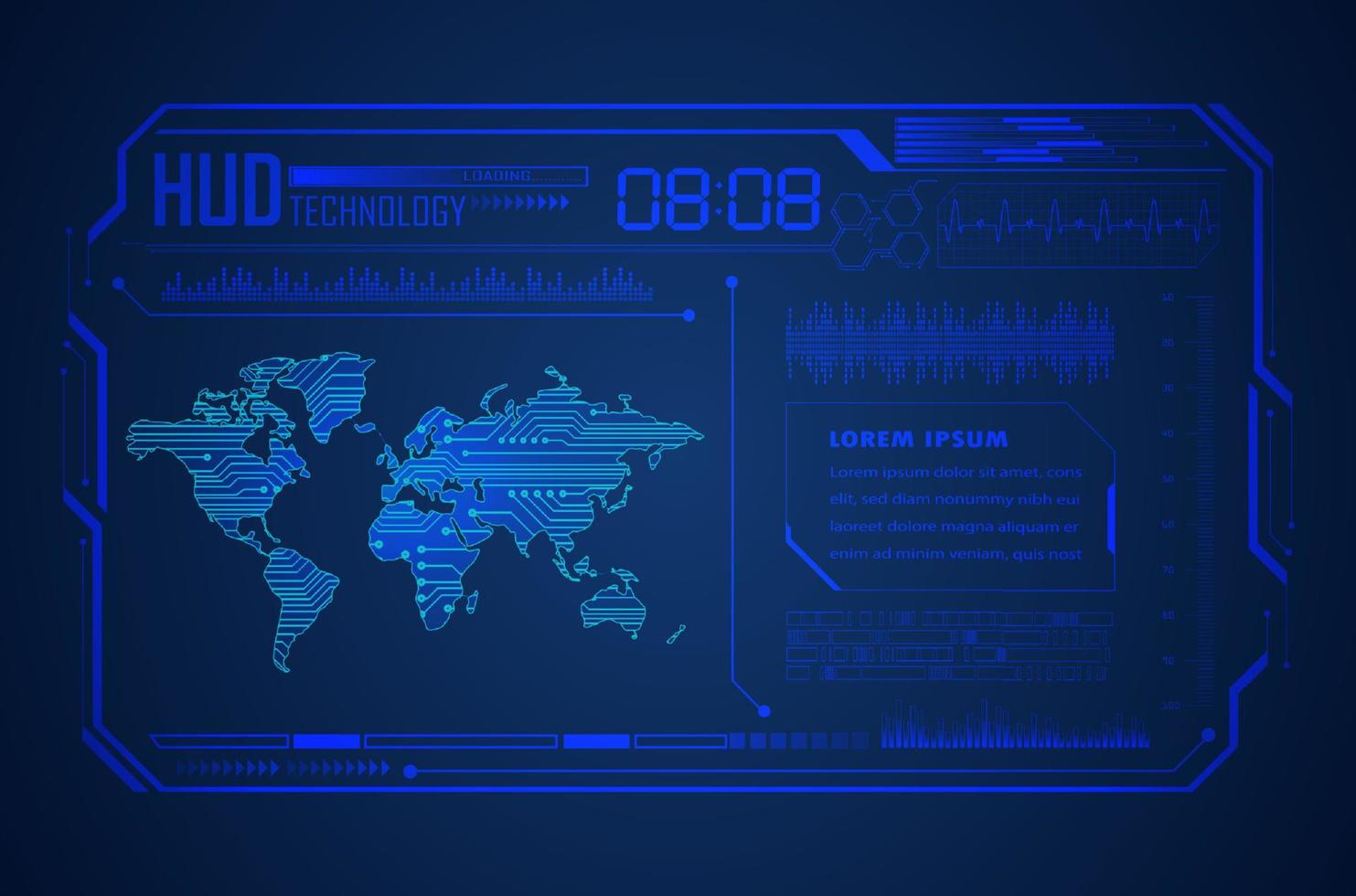 fondo moderno de tecnología hud vector