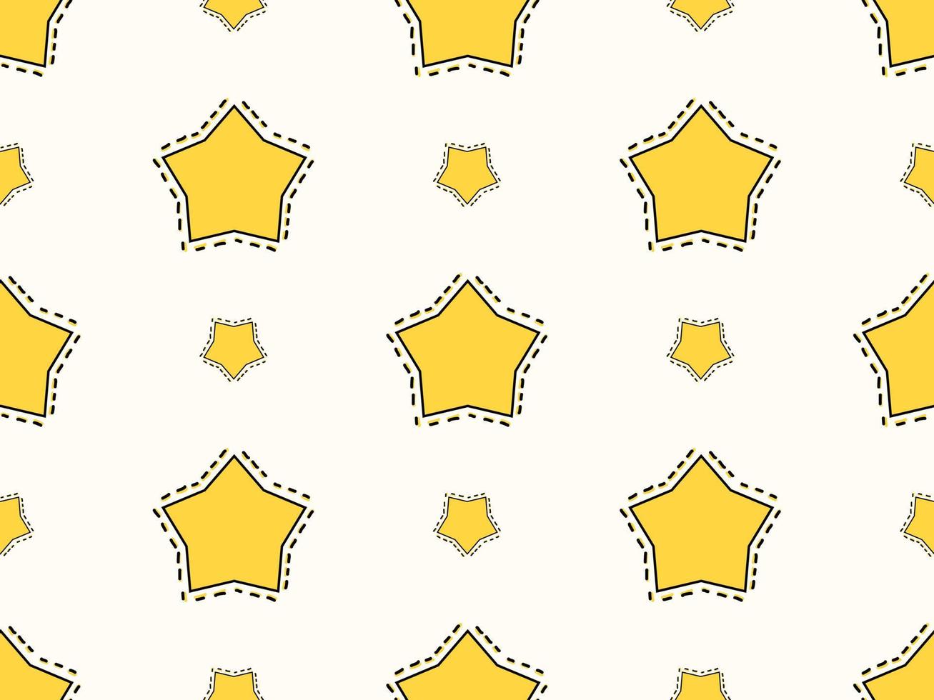 Star cartoon character seamless pattern on white background vector