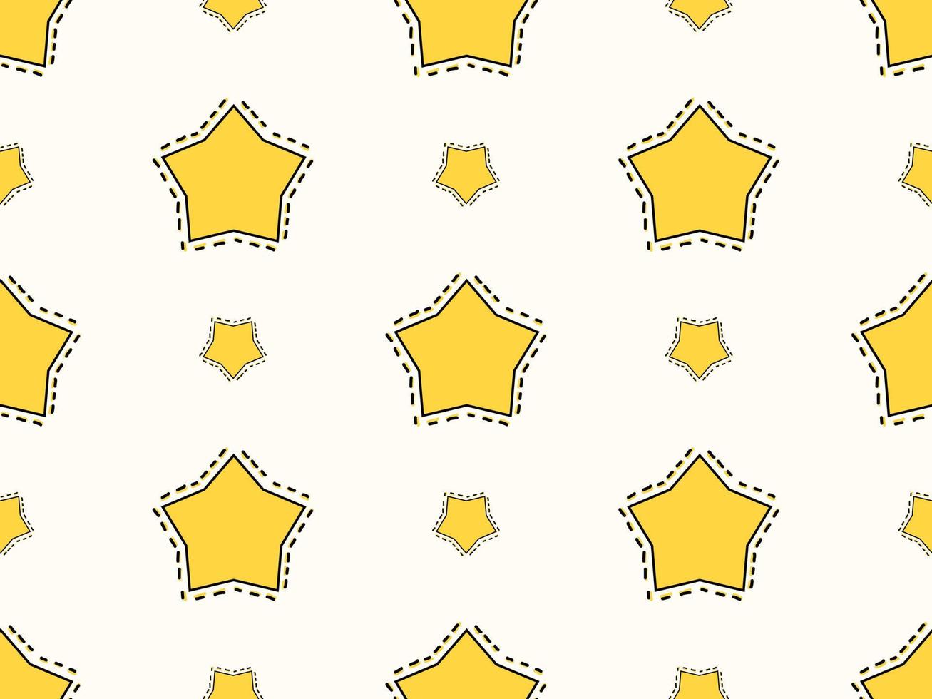 Star cartoon character seamless pattern on white background vector