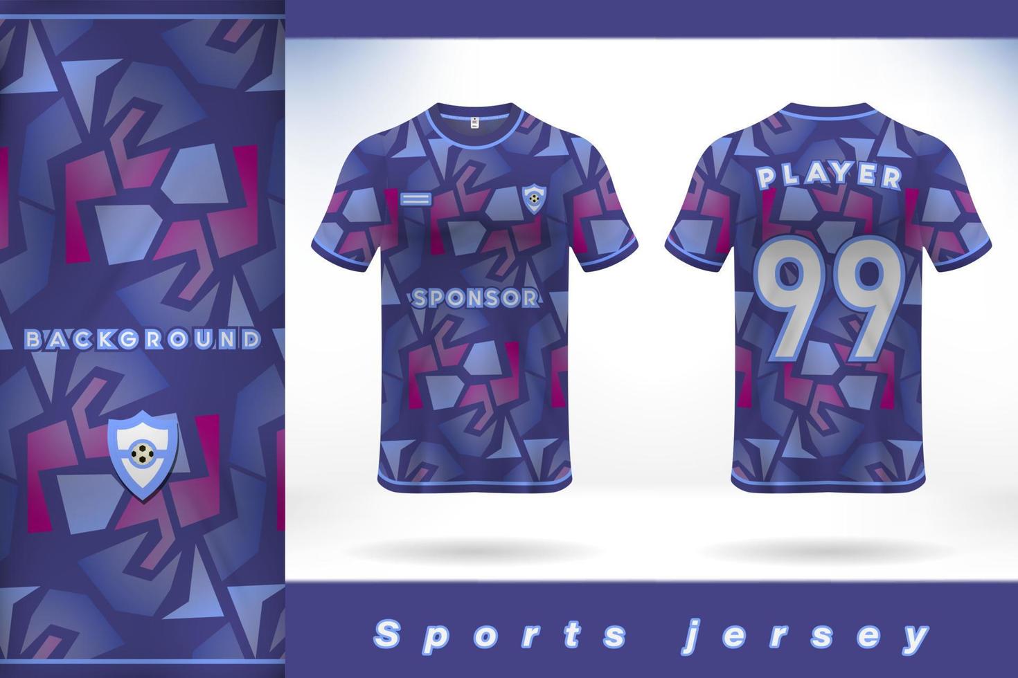 Red blue white sports jersey template design,abstract geometric texture pattern vector