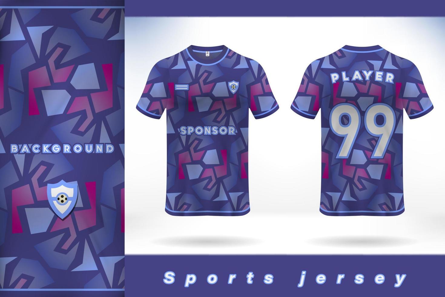 diseño de plantilla de jersey deportivo rojo azul blanco, patrón de textura geométrica abstracta vector